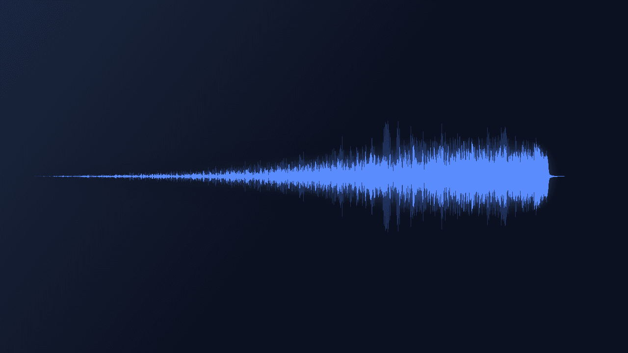 Waveform of Dark Tension Riser showing a long crescendo ending in a hard cut