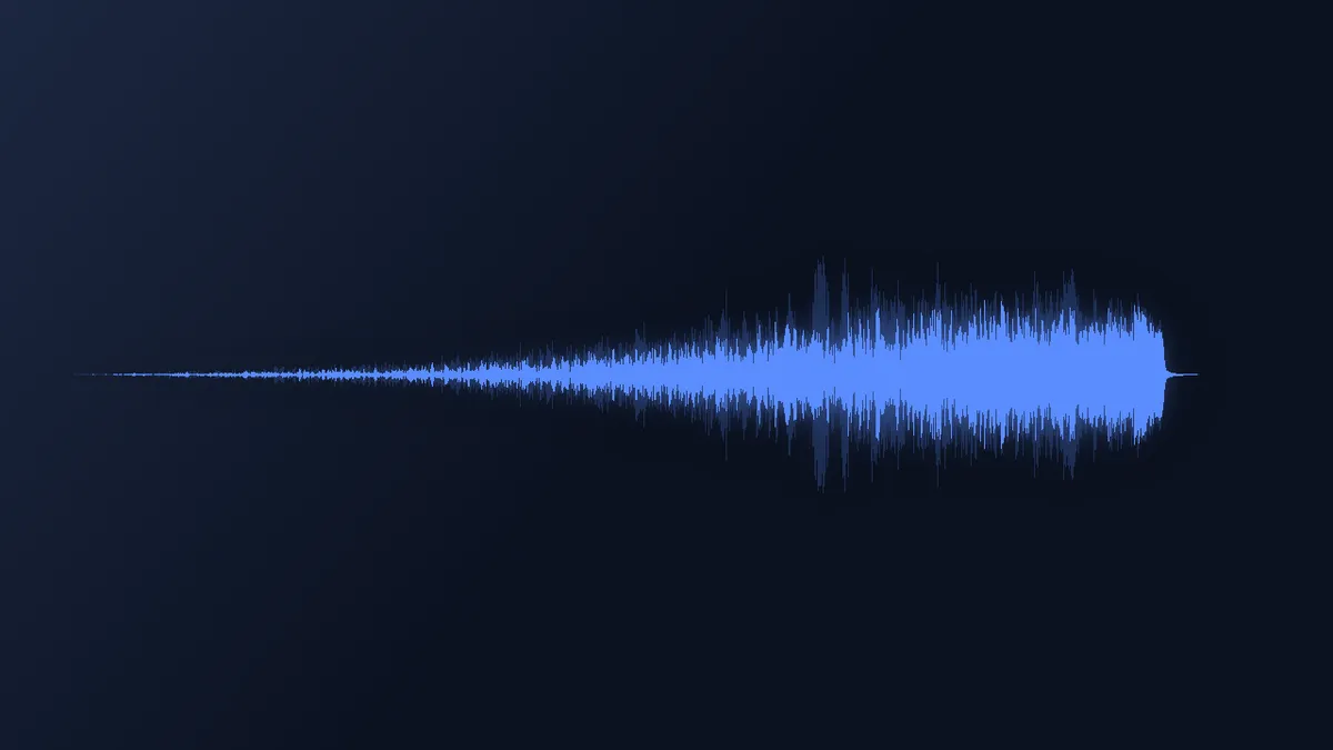 Waveform of Dark Tension Riser showing a long crescendo ending in a hard cut