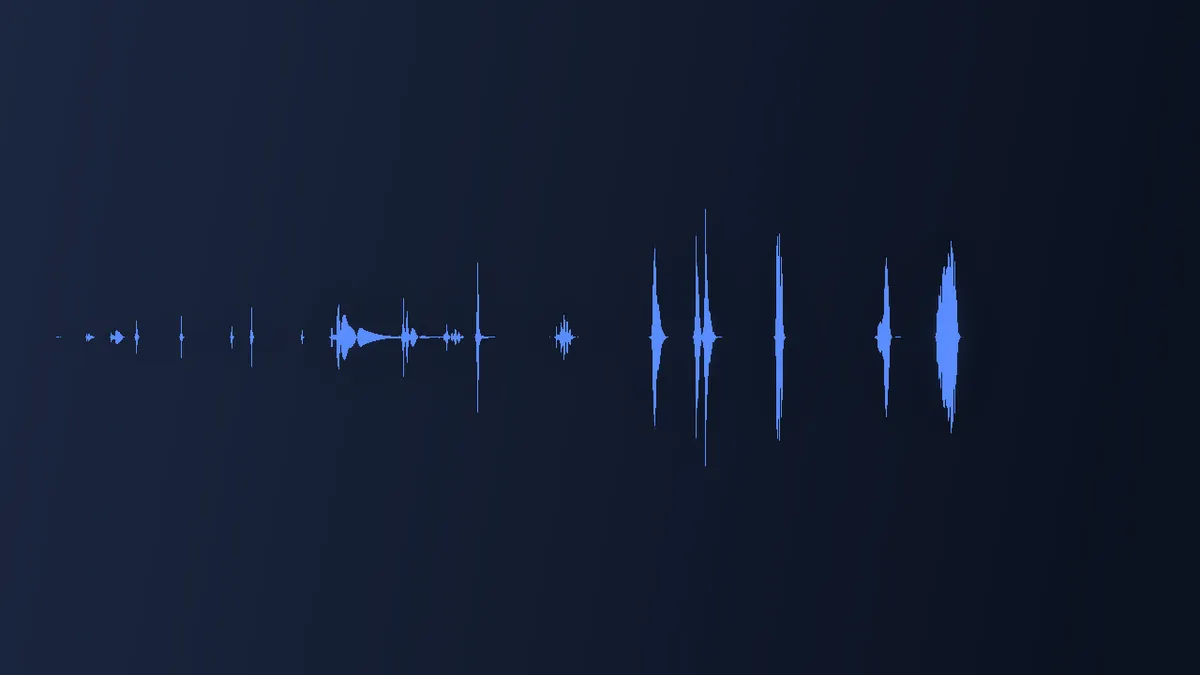 Waveform of the Pop & Click Pack showing a run of short pop and click transients