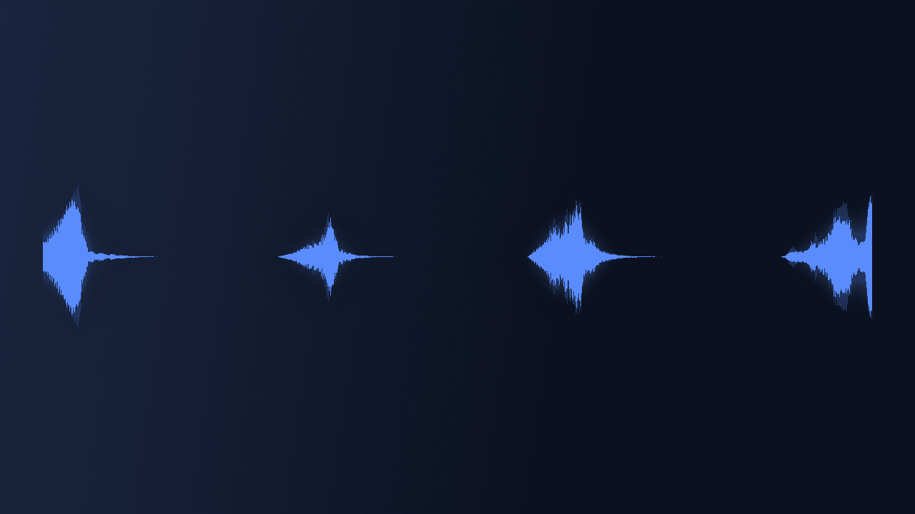 Waveform of Short Tension Risers showing four separate swells with silence between them