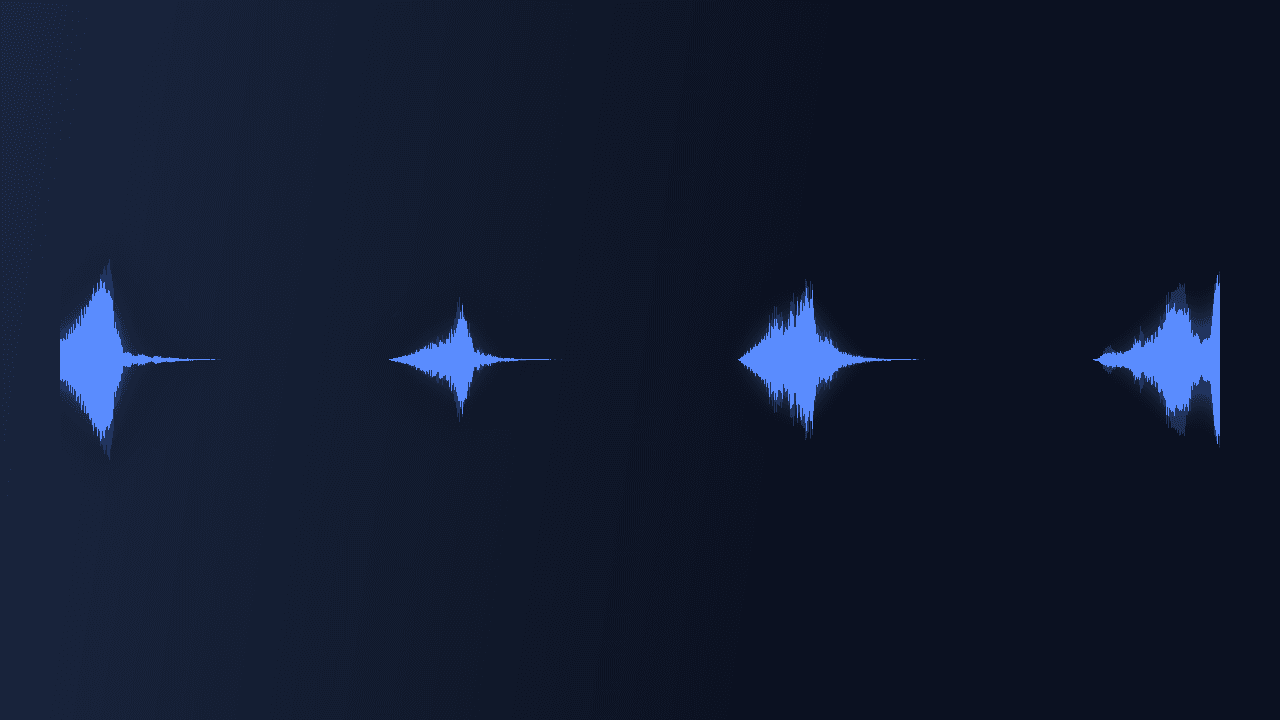 Waveform of Short Tension Risers showing four separate swells with silence between them