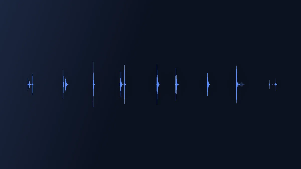 Waveform of Pop and Click Sounds Vol. 1 showing a row of short pop transients