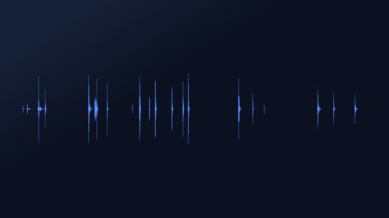 Waveform of Pop and Click Sounds Vol. 4 showing dense clusters of click transients