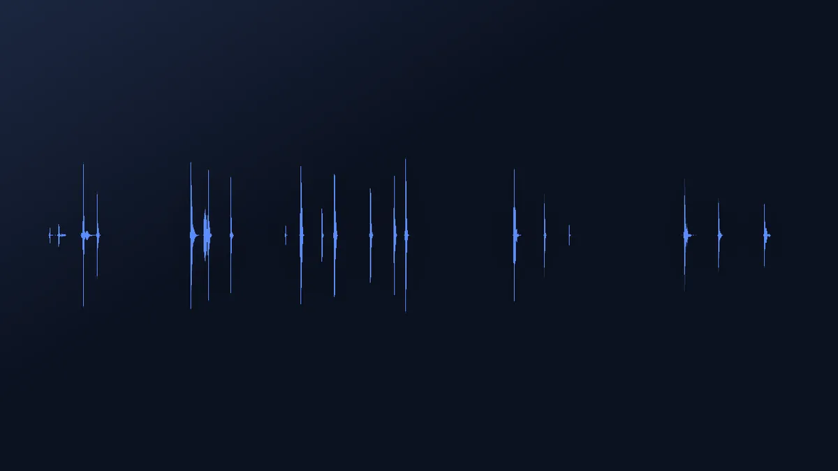 Waveform of Pop and Click Sounds Vol. 4 showing dense clusters of click transients