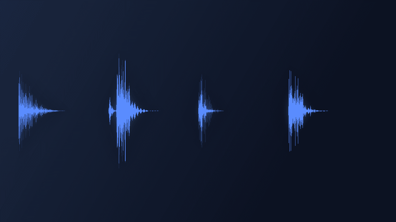 Waveform of the Impact Pack showing four separate impact hits