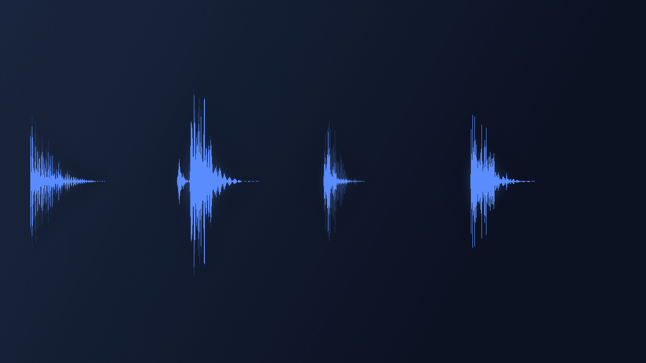 Waveform of the Impact Pack showing four separate impact hits