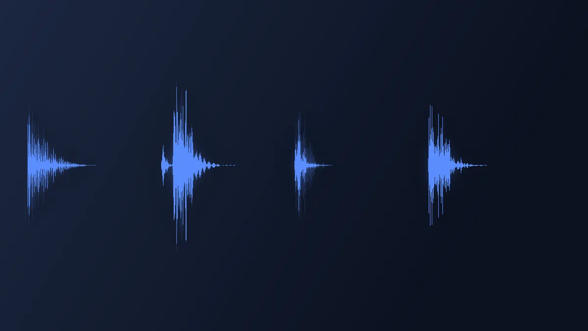 Waveform of the Impact Pack showing four separate impact hits