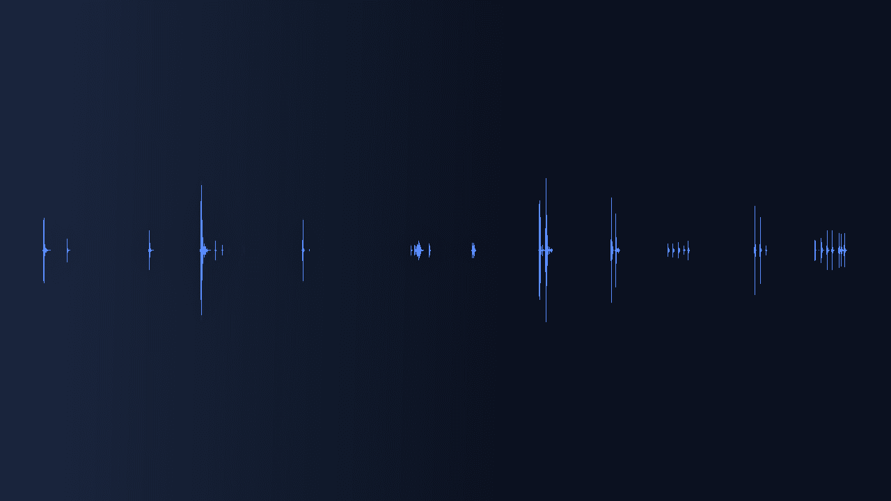 Waveform of Pop and Click Sounds Vol. 3 showing spaced-out click transients