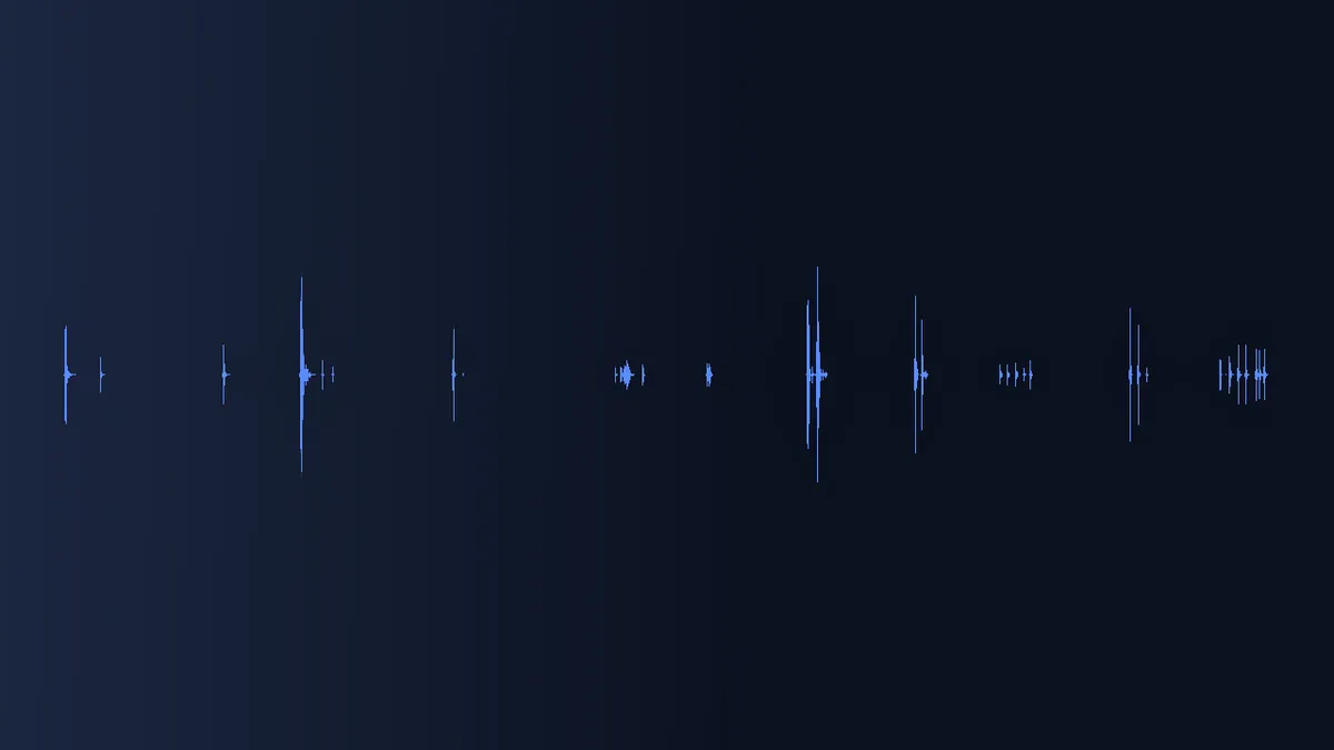 Waveform of Pop and Click Sounds Vol. 3 showing spaced-out click transients