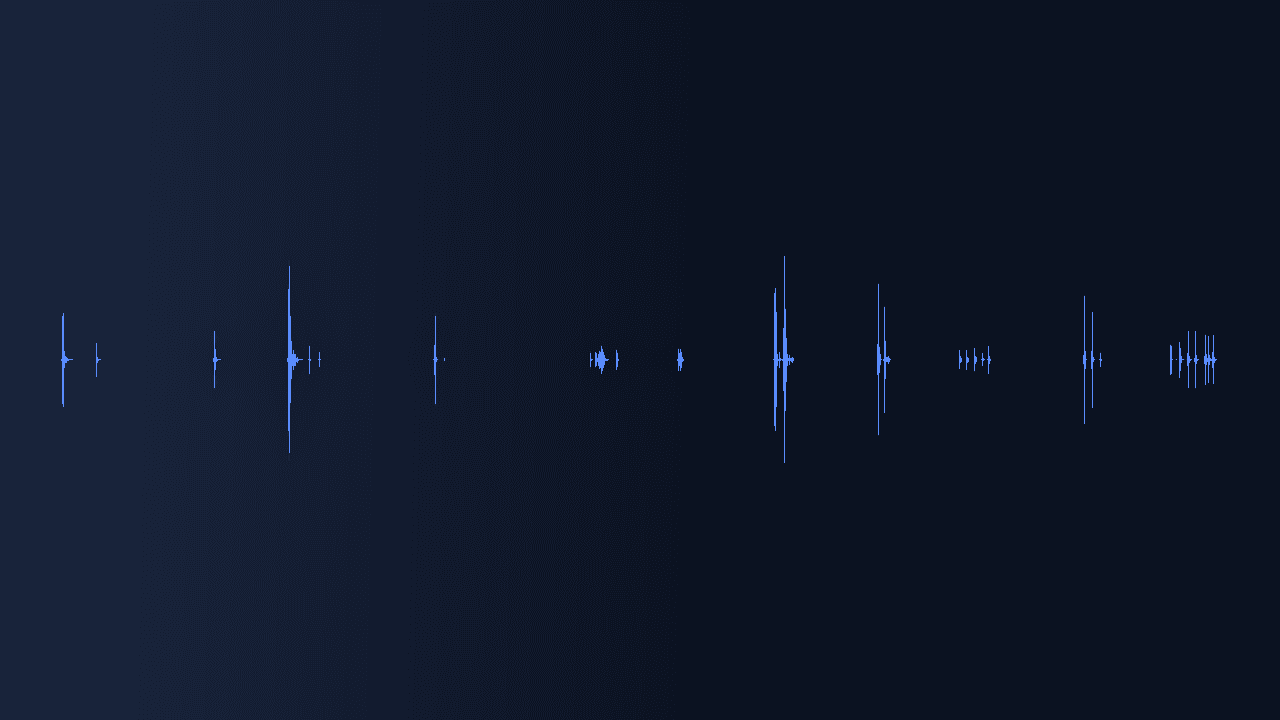 Waveform of Pop and Click Sounds Vol. 3 showing spaced-out click transients